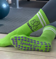 Dead Inside Lime Green Grip Socks