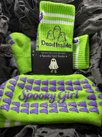 Dead Inside Lime Green Grip Socks