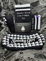 Spooky Girls Like Pilates Too Black Grip Socks