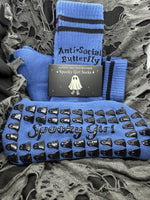 Anti-Social Butterfly Cornflower Blue Grip Socks