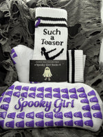Such A Teaser White Grip Socks