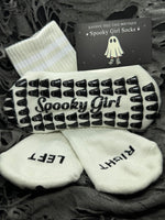 Left Right Light Beige Grip Socks