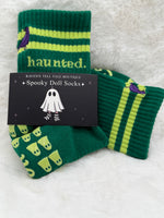 Haunted. Green Grip Socks