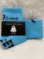i tried. Baby Blue Grip Socks