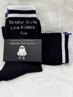 Spooky Girls Like Pilates Too Black Grip Socks