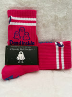 Dead Inside Hot Fuchsia Pink Grip Socks