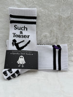 Such A Teaser White Grip Socks