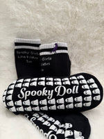Spooky Girls Like Pilates Too Black Grip Socks