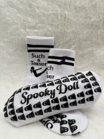 Such A Teaser White Grip Socks