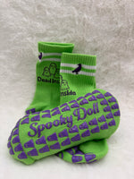 Dead Inside Lime Green Grip Socks