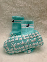 Baby Aqua Blue Grip Socks