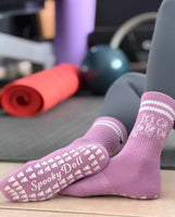 It's Ok to be Ok Lilac Purple Grip Socks