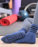 Anti-Social Butterfly Wisteria Blue Grip Socks
