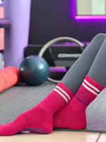 Dead Inside Hot Fuchsia Pink Grip Socks