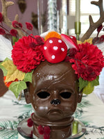 Brown Deer with Mushrooms & Antlers