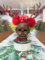 Brown Deer with Mushrooms & Antlers