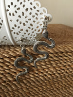 Silver Snake Earrings