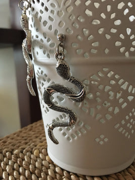 Silver Snake Earrings